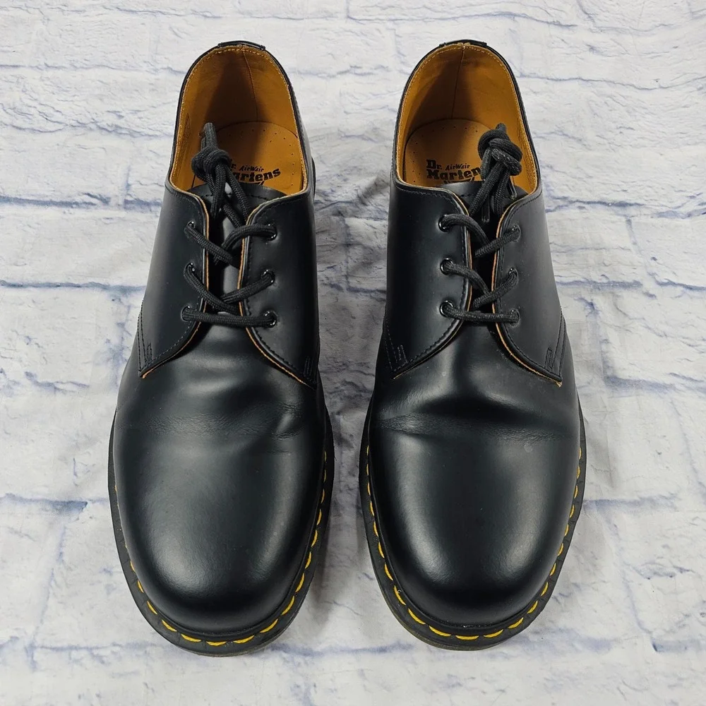 Dr Martens 1461 Oxford Shoes MENS 14 Black Smooth Leather Classic Low Top